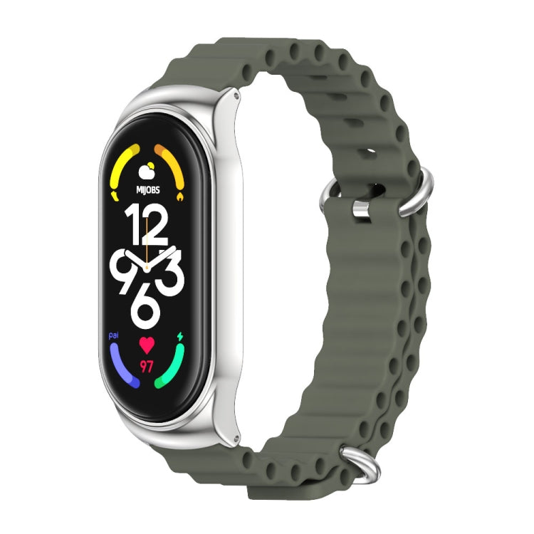 MIJOBS CS Bracelet de montre respirant en silicone marin, For Xiaomi Mi Band 6 / 5, For Xiaomi Mi Band 7 / 7 NFC