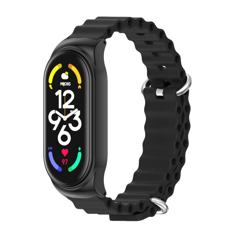 MIJOBS CS Bracelet de montre respirant en silicone marin, For Xiaomi Mi Band 6 / 5, For Xiaomi Mi Band 7 / 7 NFC