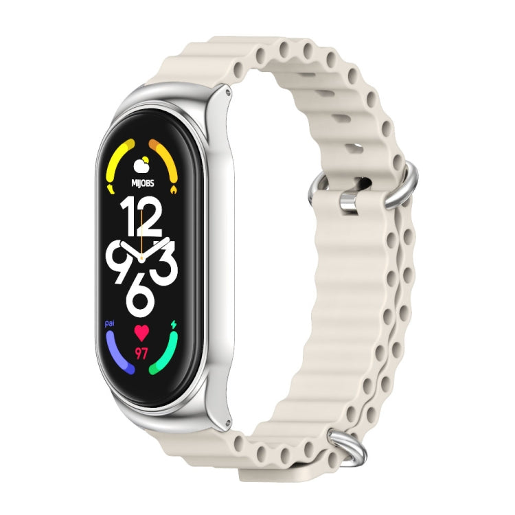 MIJOBS CS Bracelet de montre respirant en silicone marin, For Xiaomi Mi Band 6 / 5, For Xiaomi Mi Band 7 / 7 NFC