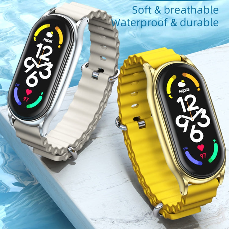 MIJOBS PLUS Bracelet de montre respirant en silicone marin, For Xiaomi Mi Band 6 / 5, For Xiaomi Mi Band 7 / 7 NFC