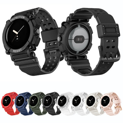 Bracelet de montre intégré de couleur unie à trois épreuves, For Google Pixel Watch