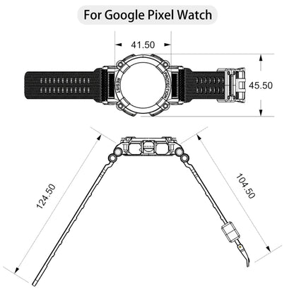 Bracelet de montre intégré de couleur unie à trois épreuves, For Google Pixel Watch