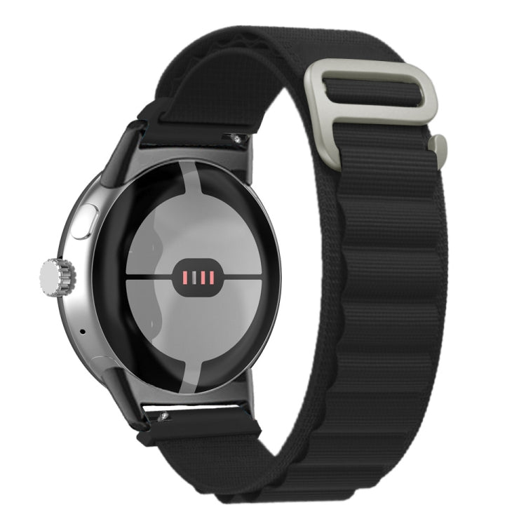 Bracelet de montre en nylon avec connecteur noir, For Google Pixel Watch 4 / 3 / 2 / 1 41mm