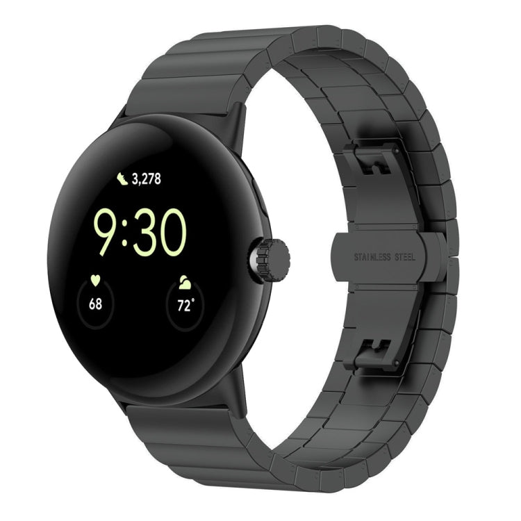 Bracelet de montre en métal à boucle papillon à une perle, For Google Pixel Watch 4 / 3 / 2 / 1 41mm
