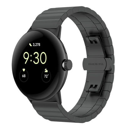 Bracelet de montre en métal à boucle papillon à une perle, For Google Pixel Watch 4 / 3 / 2 / 1 41mm