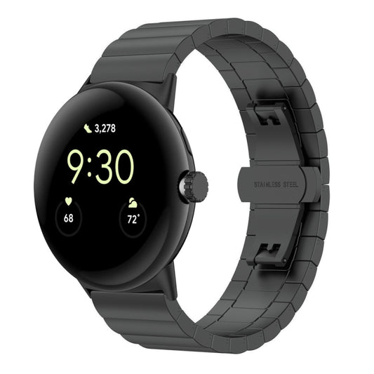 Bracelet de montre en métal à boucle papillon à une perle, For Google Pixel Watch 4 / 3 / 2 / 1 41mm