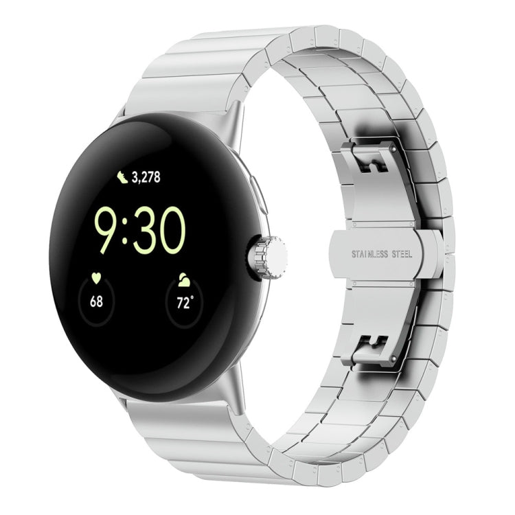 Bracelet de montre en métal à boucle papillon à une perle, For Google Pixel Watch 4 / 3 / 2 / 1 41mm