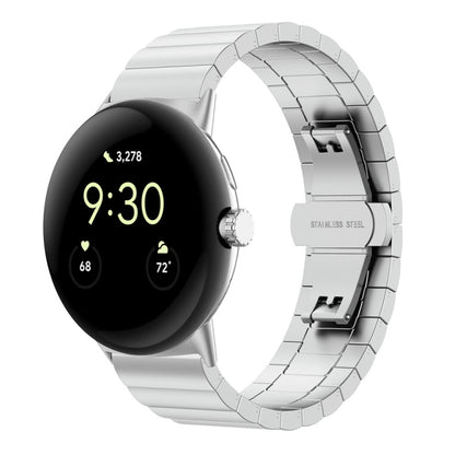 Bracelet de montre en métal à boucle papillon à une perle, For Google Pixel Watch 4 / 3 / 2 / 1 41mm