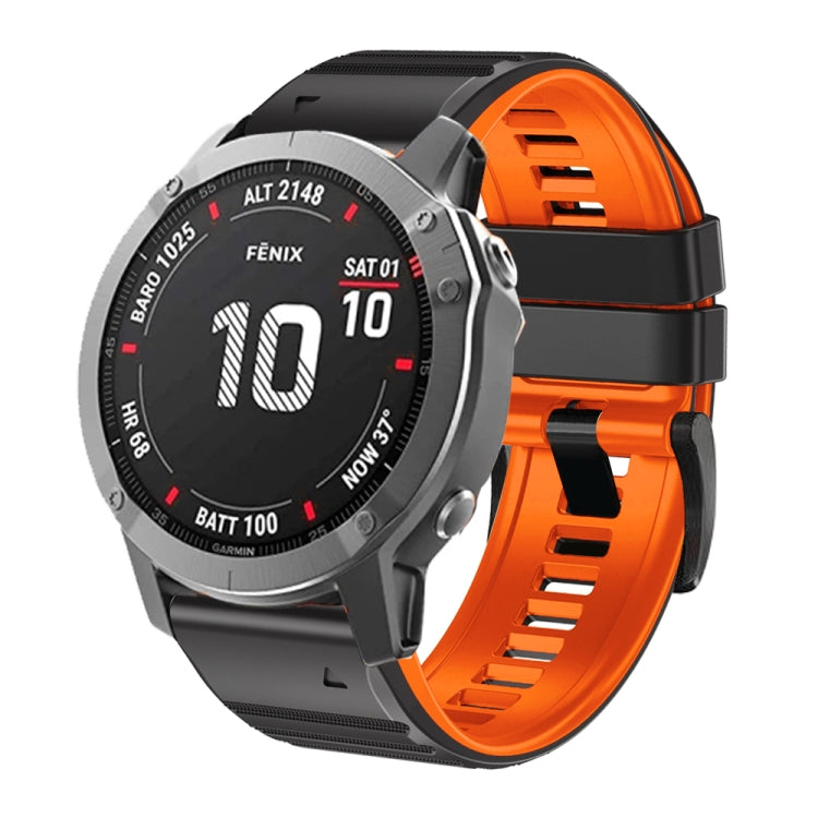Bracelet de montre en silicone bicolore, For Garmin Fenix 7X / 6X / 5X 26mm