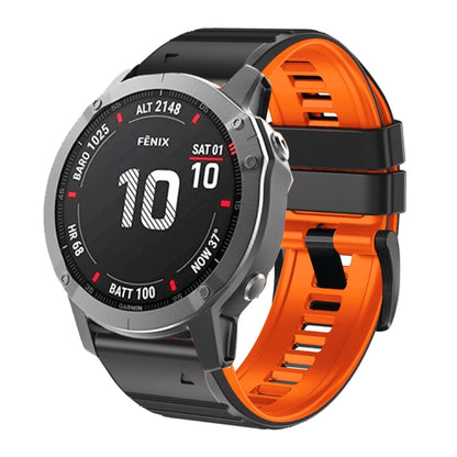 Bracelet de montre en silicone bicolore, For Garmin Fenix 7X / 6X / 5X 26mm