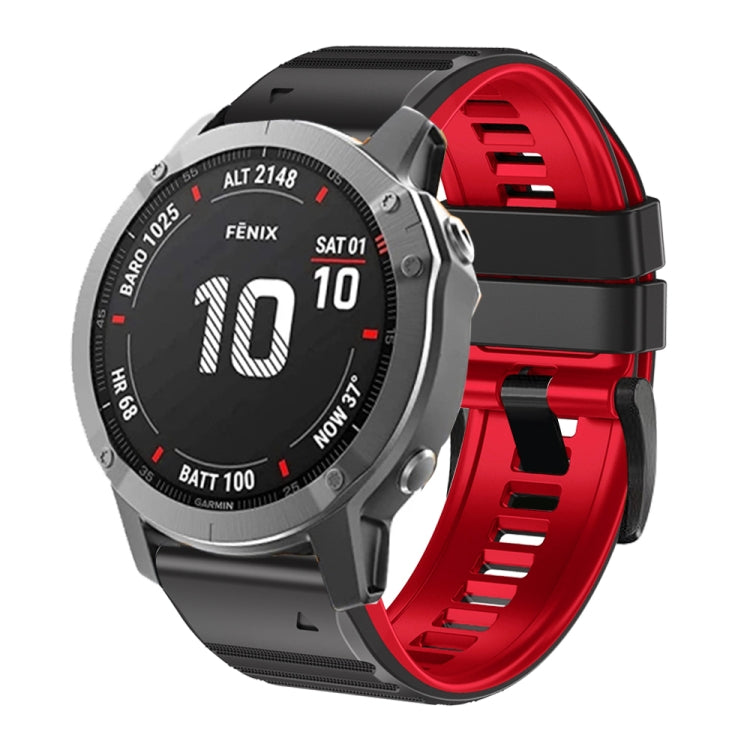 Bracelet de montre en silicone bicolore, For Garmin Fenix 7X / 6X / 5X 26mm