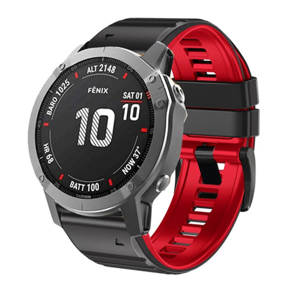 Bracelet de montre en silicone bicolore, For Garmin Fenix 7X / 6X / 5X 26mm
