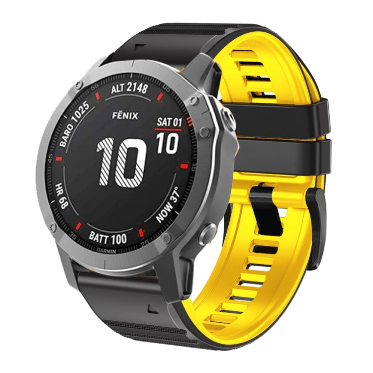 Bracelet de montre en silicone bicolore, For Garmin Fenix 7X / 6X / 5X 26mm