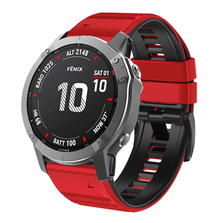 Bracelet de montre en silicone bicolore, For Garmin Fenix 7X / 6X / 5X 26mm