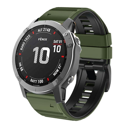 Bracelet de montre en silicone bicolore, For Garmin Fenix 7X / 6X / 5X 26mm