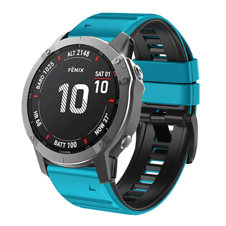 Bracelet de montre en silicone bicolore, For Garmin Fenix 7X / 6X / 5X 26mm