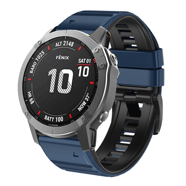 Bracelet de montre en silicone bicolore, For Garmin Fenix 7X / 6X / 5X 26mm