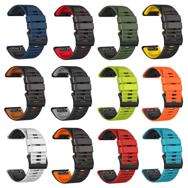 Bracelet de montre en silicone bicolore, For Garmin Fenix 7X / 6X / 5X 26mm