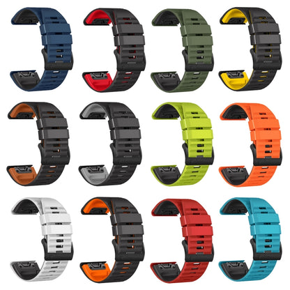 Bracelet de montre en silicone bicolore, For Garmin Fenix 7X / 6X / 5X 26mm