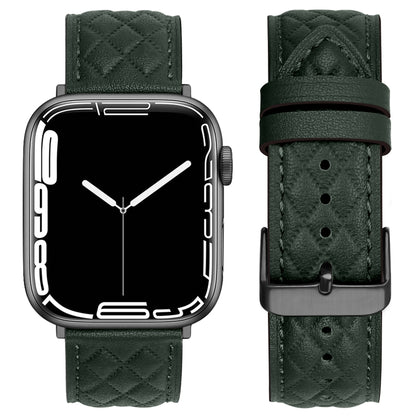 Bracelet de montre en cuir véritable motif losange pour Apple Watch Series 8 & 7 41mm / SE 2 & 6 & SE & 5 & 4 40mm / 3 & 2 & 1 38mm, For Apple Watch Series 8&7 41mm / SE 2&6&SE&5&4 40mm / 3&2&1 38mm