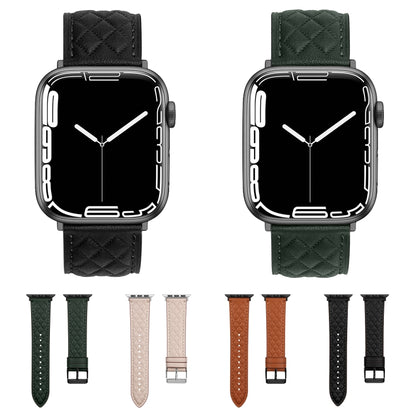 Bracelet de montre en cuir véritable motif losange pour Apple Watch Series 8 & 7 41mm / SE 2 & 6 & SE & 5 & 4 40mm / 3 & 2 & 1 38mm, For Apple Watch Series 8&7 41mm / SE 2&6&SE&5&4 40mm / 3&2&1 38mm