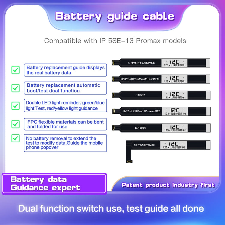Câble flexible de test de sangle de démarrage de batterie i2C