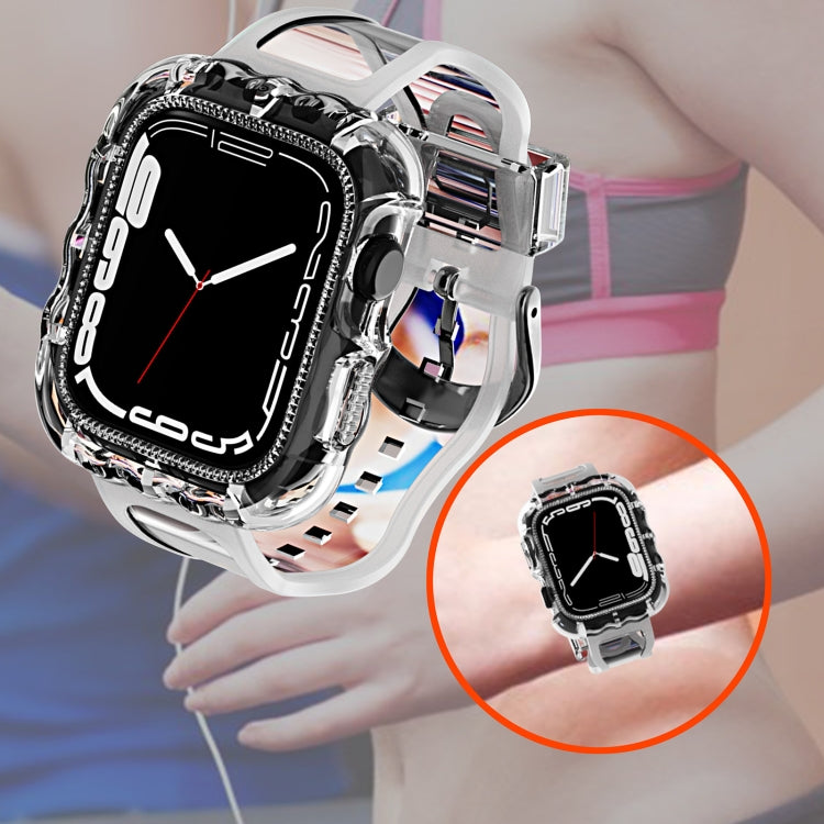 Bracelet de montre intégré en TPU, For Apple Watch Series 9&8&7 41mm/SE2025&SE 2&6&SE&5&4 40mm, For Apple Watch Series 9&8&7 45mm/SE2025&SE 2&6&SE&5&4 44mm