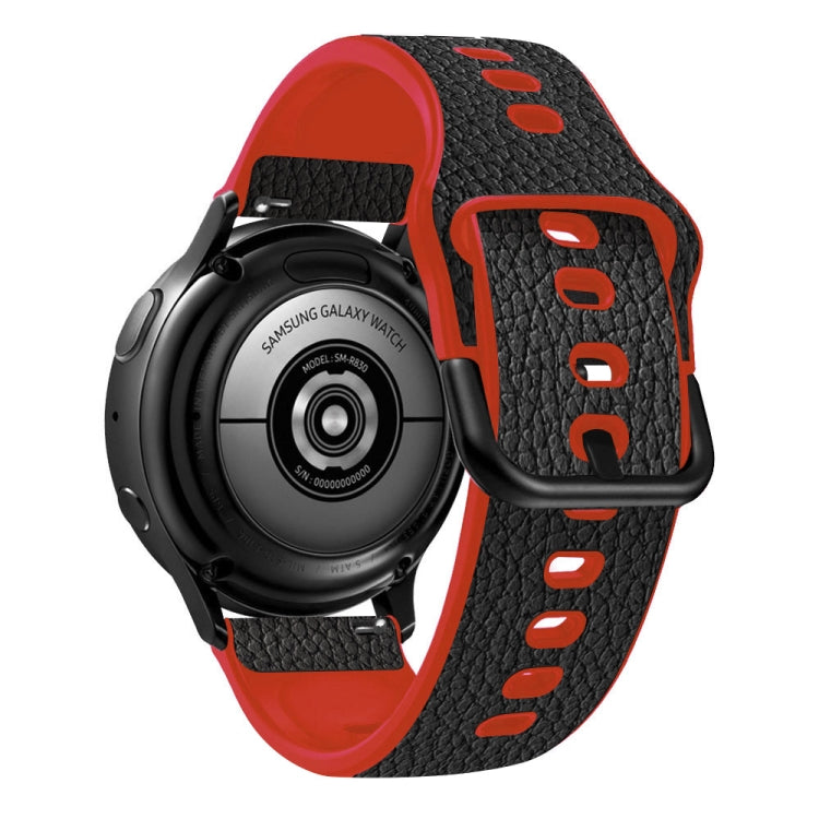 Bracelet de montre universel en cuir texturé litchi TPU, 20mm, 22mm