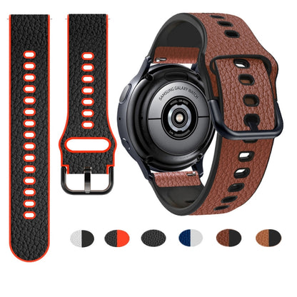 Bracelet de montre universel en cuir texturé litchi TPU, 20mm, 22mm