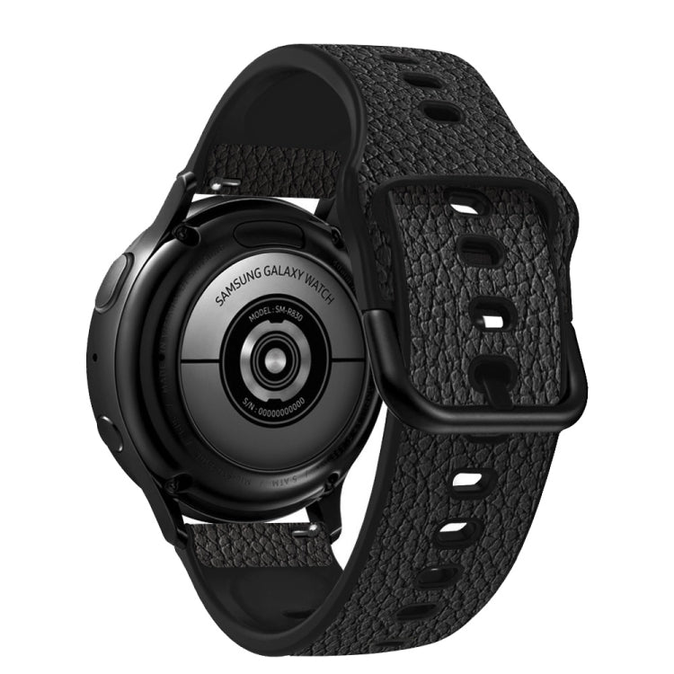 Bracelet de montre universel en cuir texturé litchi TPU, 20mm, 22mm