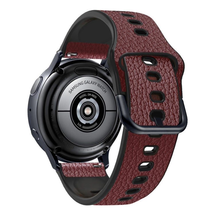 Bracelet de montre universel en cuir texturé litchi TPU, 20mm, 22mm