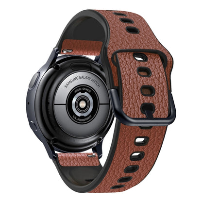 Bracelet de montre universel en cuir texturé litchi TPU, 20mm, 22mm