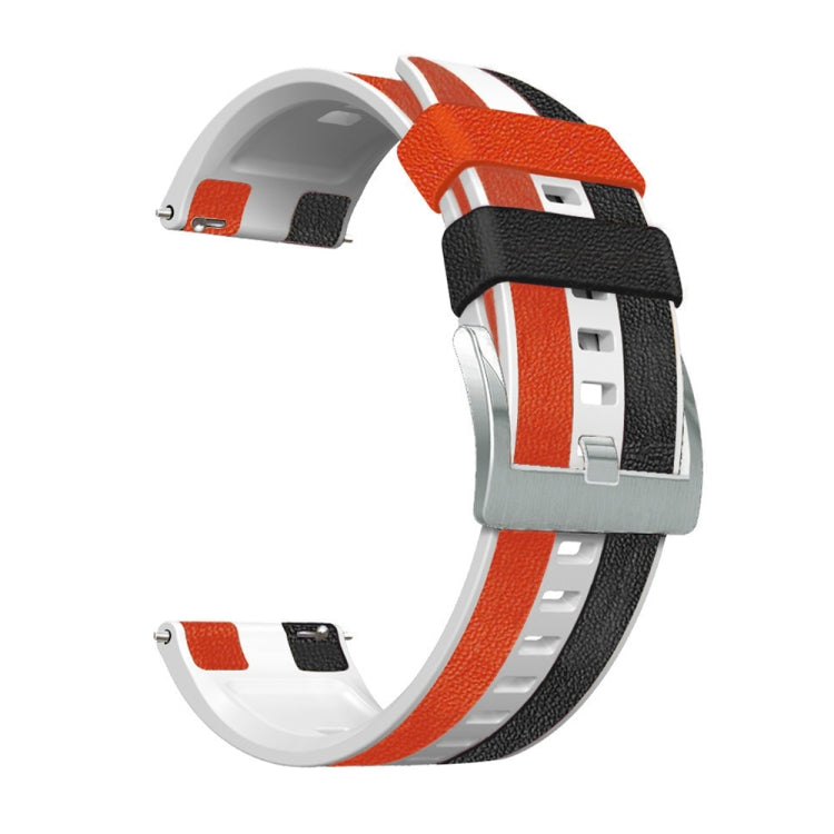 Bracelet de montre universel en cuir de silicone tricolore 22 mm