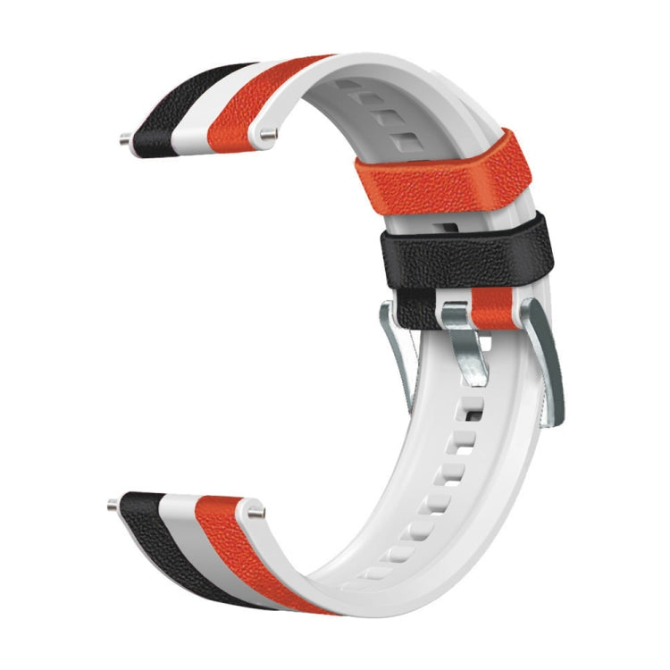 Bracelet de montre universel en cuir de silicone tricolore 22 mm