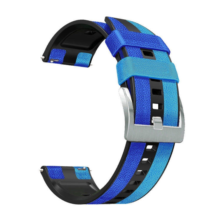 Bracelet de montre universel en cuir de silicone tricolore 22 mm