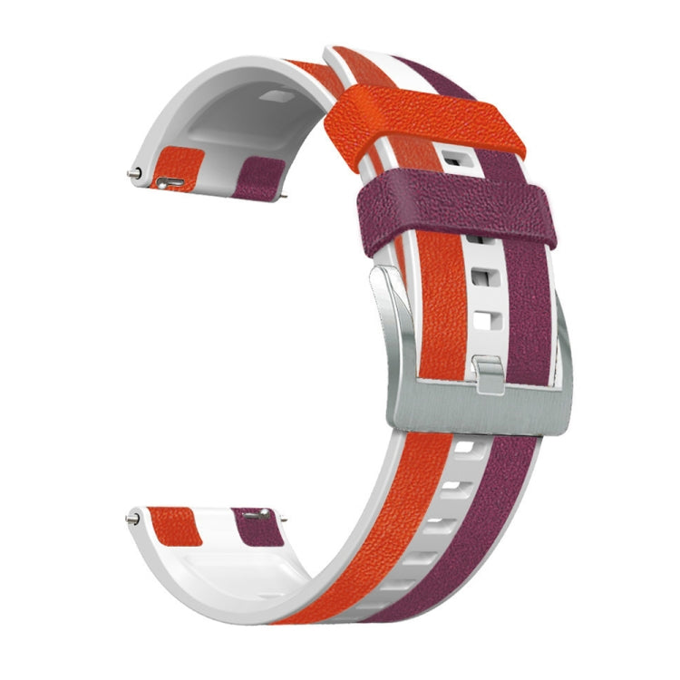 Bracelet de montre universel en cuir de silicone tricolore 22 mm