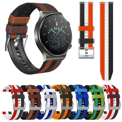 Bracelet de montre universel en cuir de silicone tricolore 22 mm