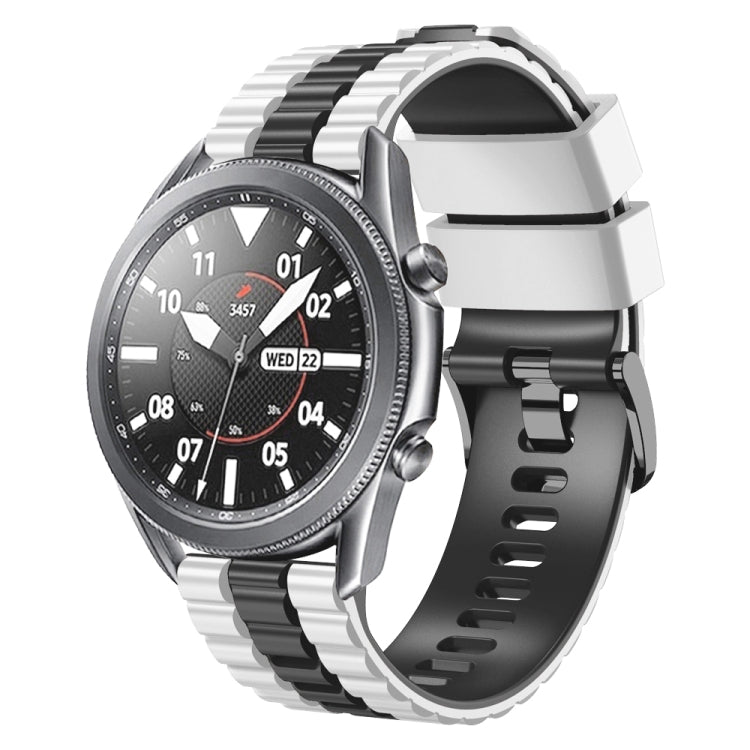 Bracelet de montre bicolore en silicone style océan universel 22 mm