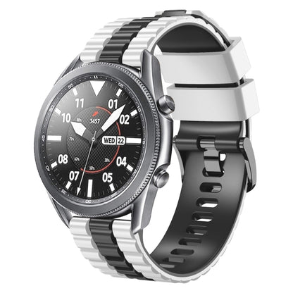 Bracelet de montre bicolore en silicone style océan universel 22 mm