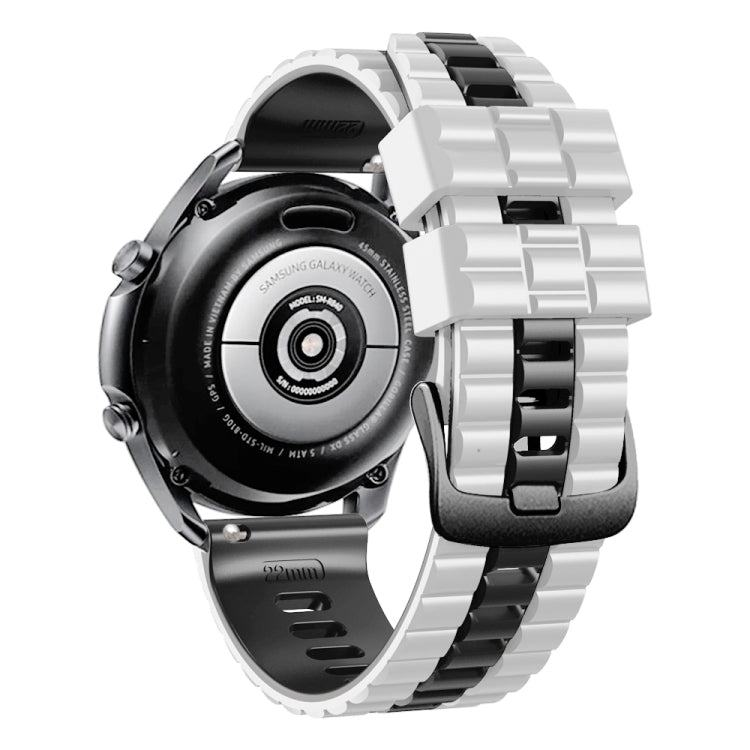 Bracelet de montre bicolore en silicone style océan universel 22 mm