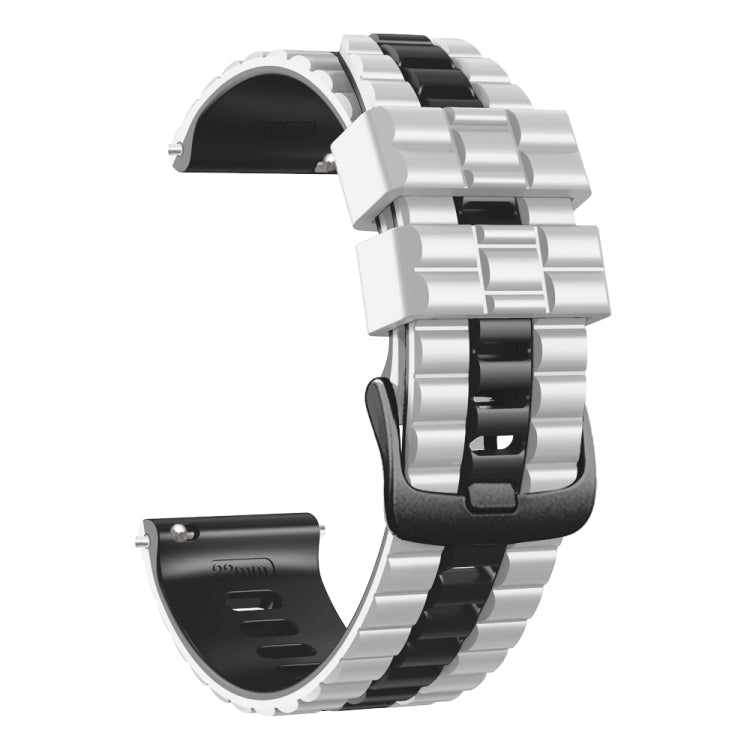 Bracelet de montre bicolore en silicone style océan universel 22 mm