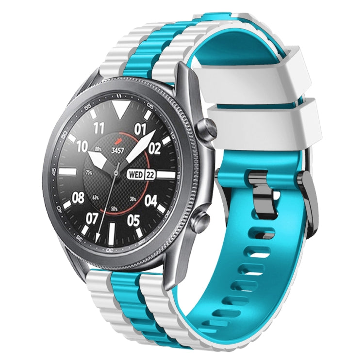 Bracelet de montre bicolore en silicone style océan universel 22 mm