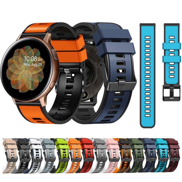 Bracelet de montre universel en silicone bicolore, 20mm, 22mm