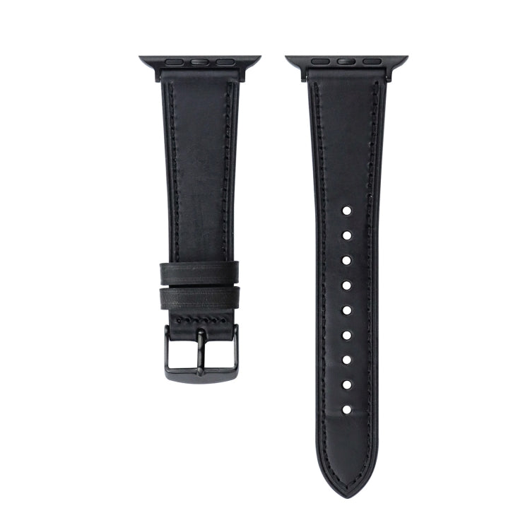 Bracelet de montre Crazy Horse en cuir véritable, For Apple Watch Series 8&7 41mm / SE 2&6&SE&5&4 40mm, For Apple Watch Ultra 49mm / Series 8&7 45mm / SE 2&6&SE&5&4 44mm