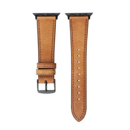 Bracelet de montre Crazy Horse en cuir véritable, For Apple Watch Series 8&7 41mm / SE 2&6&SE&5&4 40mm, For Apple Watch Ultra 49mm / Series 8&7 45mm / SE 2&6&SE&5&4 44mm