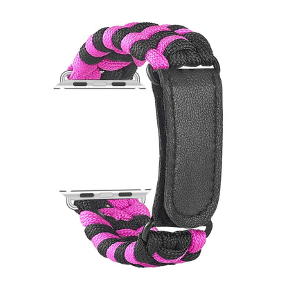 Bracelet de montre en nylon avec crochet et boucle à armure toile Paracord, For Apple Watch Series 8&7 41mm / SE 2&6&SE&5&4 40mm, For Apple Watch Ultra 49mm / Series 8&7 45mm / SE 2&6&SE&5&4 44mm