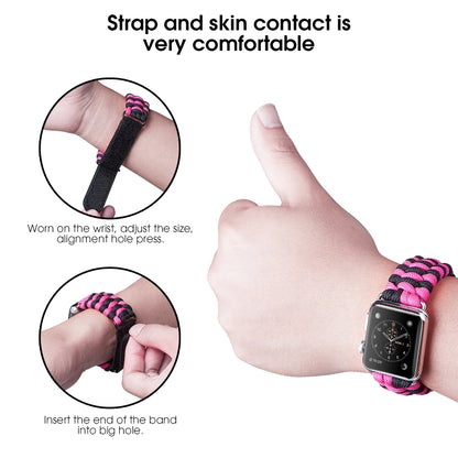 Bracelet de montre en nylon avec crochet et boucle à armure toile Paracord, For Apple Watch Series 8&7 41mm / SE 2&6&SE&5&4 40mm, For Apple Watch Ultra 49mm / Series 8&7 45mm / SE 2&6&SE&5&4 44mm