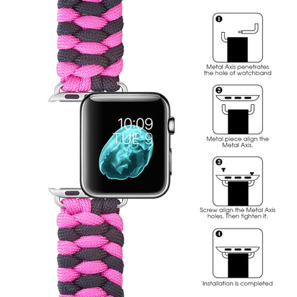 Bracelet de montre en nylon avec crochet et boucle à armure toile Paracord, For Apple Watch Series 8&7 41mm / SE 2&6&SE&5&4 40mm, For Apple Watch Ultra 49mm / Series 8&7 45mm / SE 2&6&SE&5&4 44mm