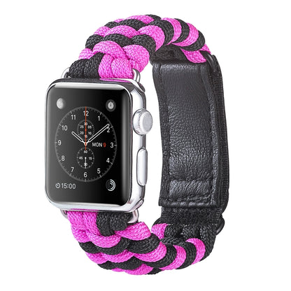 Bracelet de montre en nylon avec crochet et boucle à armure toile Paracord, For Apple Watch Series 8&7 41mm / SE 2&6&SE&5&4 40mm, For Apple Watch Ultra 49mm / Series 8&7 45mm / SE 2&6&SE&5&4 44mm