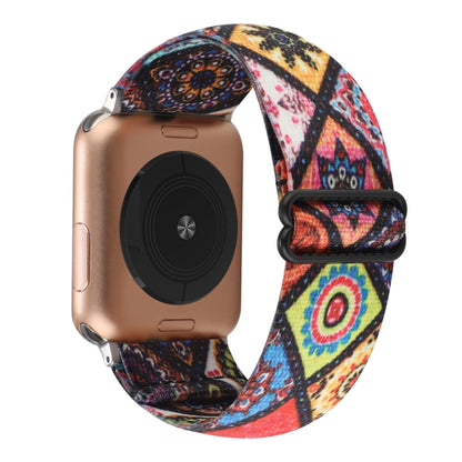 Bracelet de montre élastique à boucle de style ethnique, For Apple Watch Series 7 41mm / 6 & SE & 5 & 4 40mm, For Apple Watch Ultra 49mm / Series 8&7 45mm / SE 2&6&SE&5&4 44mm